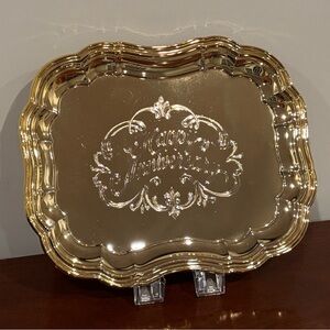 24k Gold Plated Happy Anniversary Tray